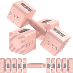 ezeyferg 22LBS Adjustable Dumbbells Set, Hand Weights Sets with 5 Levels 3lb, 5lb, 7lb, 9lb, 11lb, Adjustable Weight Dumbbells for Women/Men Home Gym Full..