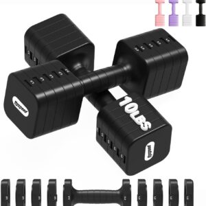 16LBS/20LBS Dumbbells Sets Adjustable Dumbbell Set Hand Weights for Women Men Free Weights Dumbbells Set Exercise Fitness dumbbell sets of 2 for Home Gym..
