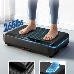 Lifepro Voice-Controlled Vertical Motion Vibration Plate for Lymphatic Drainage with Heat Therapy – Whole Body Curved