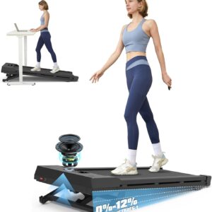 TREAFLOW Walking Pad,Treadmill with Incline for Home Office, 2.5HP Portable Under Desk Treadmill with 265 Lbs Capacity,Remote Control, Led Display