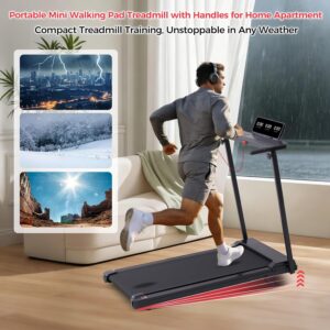 2.5HP Portable Under Desk Treadmill with 265 Lbs Capacity,Remote Control, Led Display