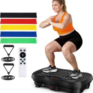 Exercise Machine, Whole Body Workout Equipment for Women, Bluetooth and Silicone Pedal, Vibration Plate with Auto Mode, Vibrate Fitness Platform for Home