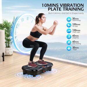 Bluetooth and Silicone Pedal, Vibration Plate with Auto Mode, Vibrate Fitness Platform for Home