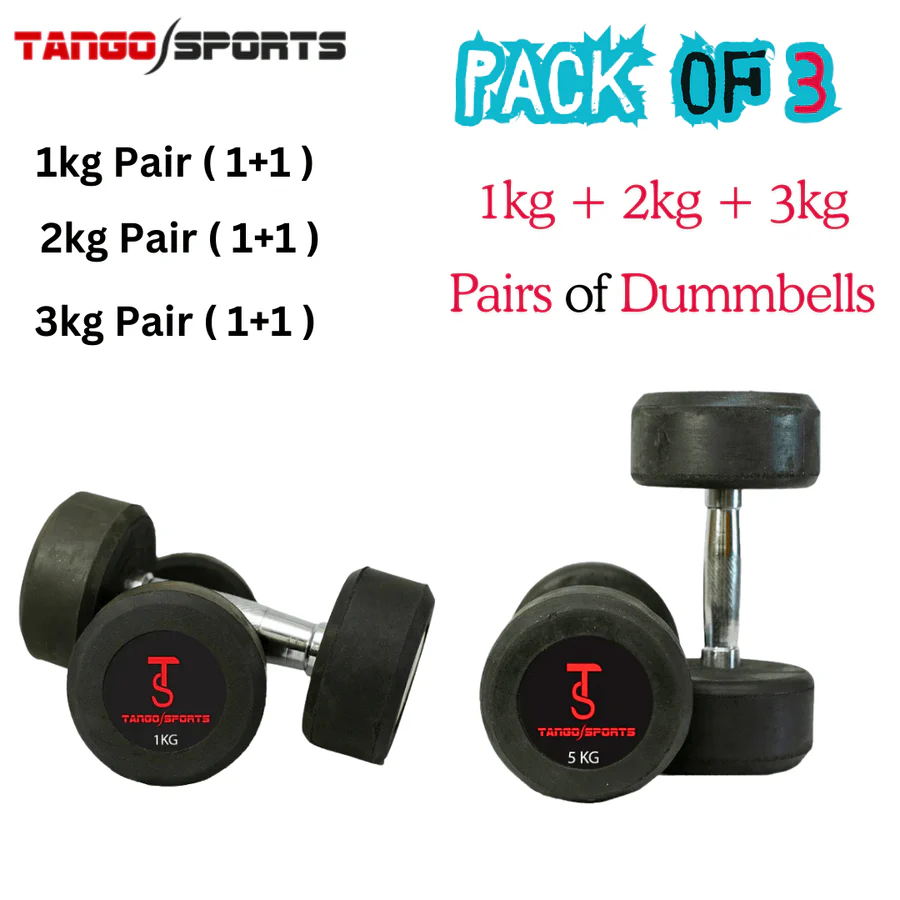 Vinyl Coated Dumbbells 1KG to 5KG (Pack of 2
